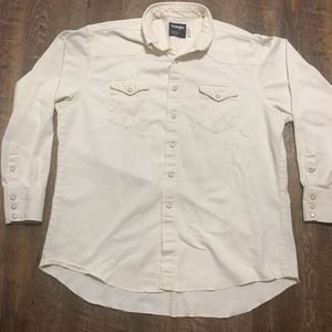 Vtg Wrangler Cream color With Pearl Snaps Western